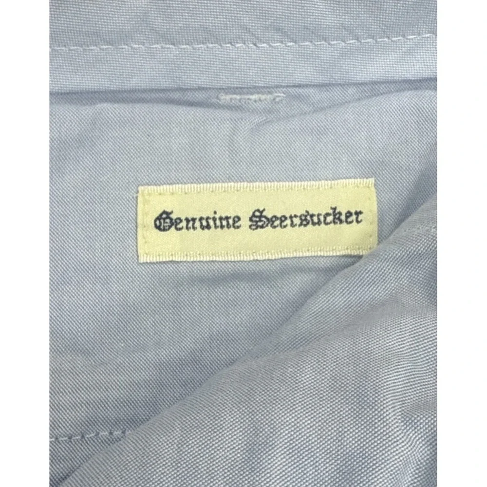 Brooks Brothers Pants Mens 36X32 Genuine Seersucker Blue White Cuffed